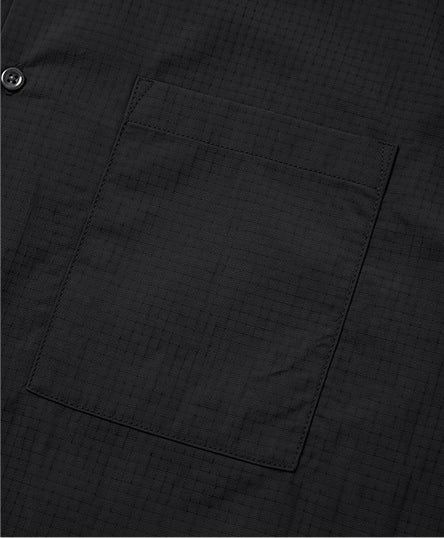 Lightweight Ripstop Nylon Short-Sleeve Shirt Black