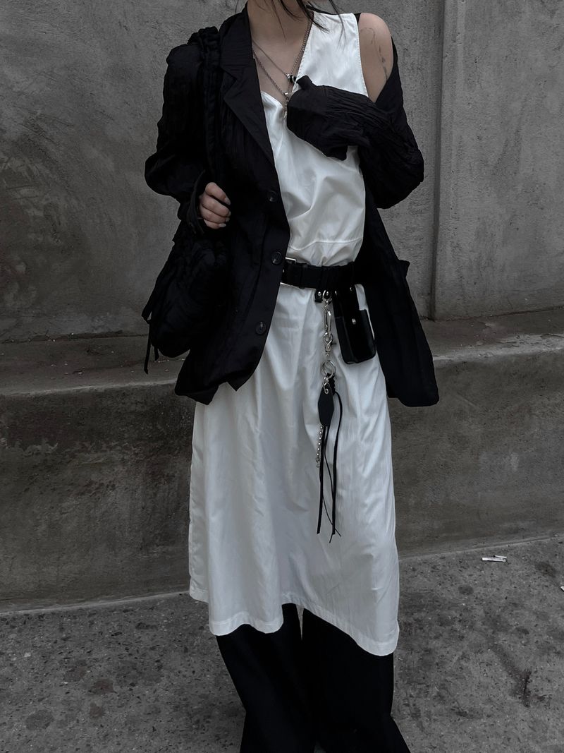 [unisex] ringkle pleated jacket