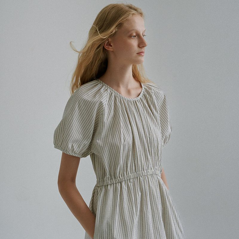Volume striped dress