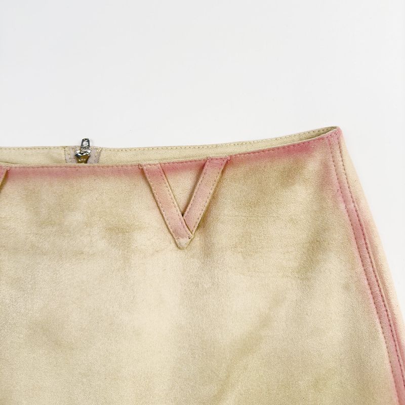 OIL BRIDGE SUEDE SKIRT IVORY