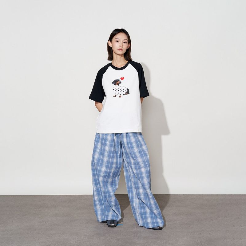FMACM Contrast Waistband Check Trousers