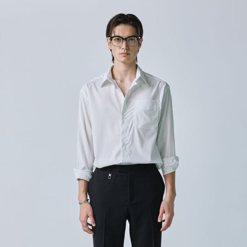 S SY(エスエスワイ)の「breeze line stripe shirt white(Tops)」