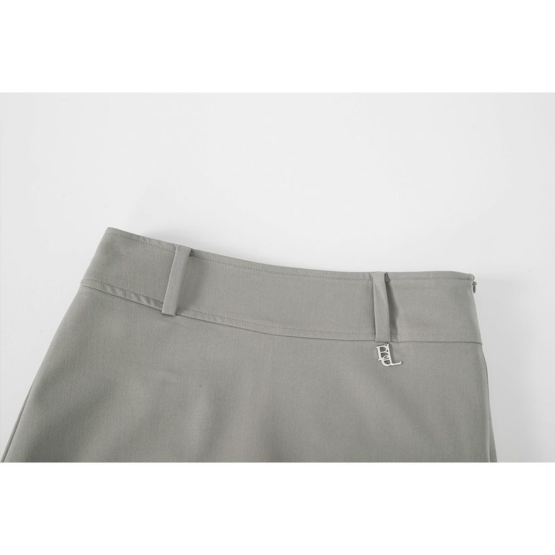 BELT MINI SKIRT-ASH BEIGE