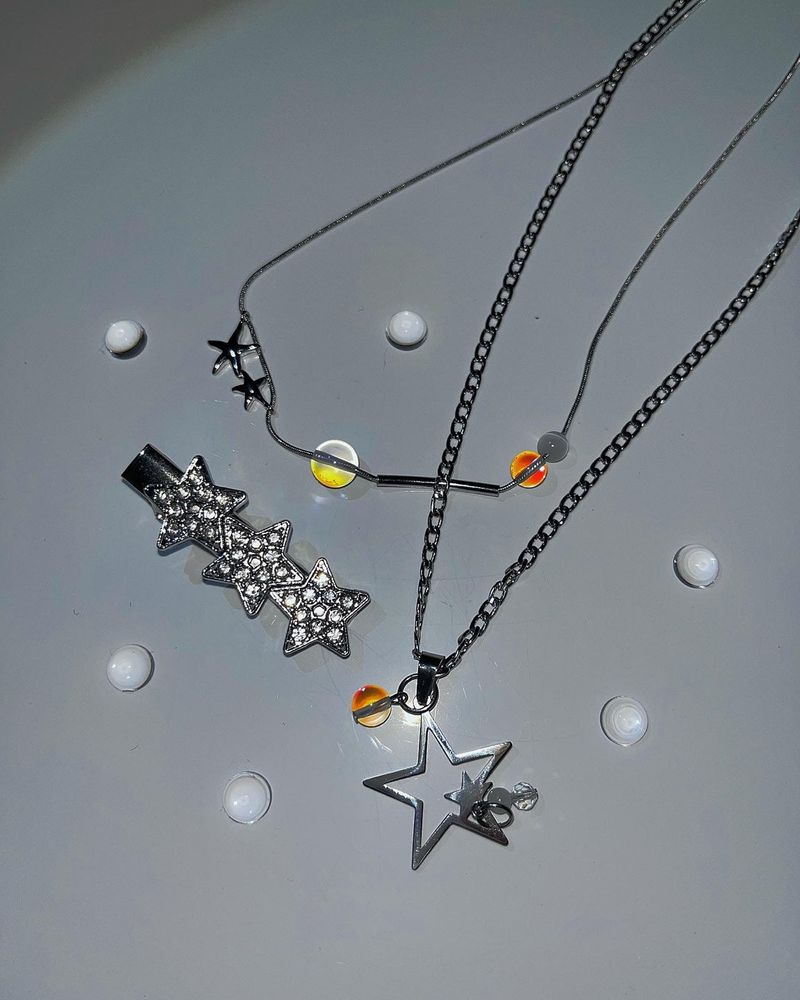 Crystal three stars hairpin