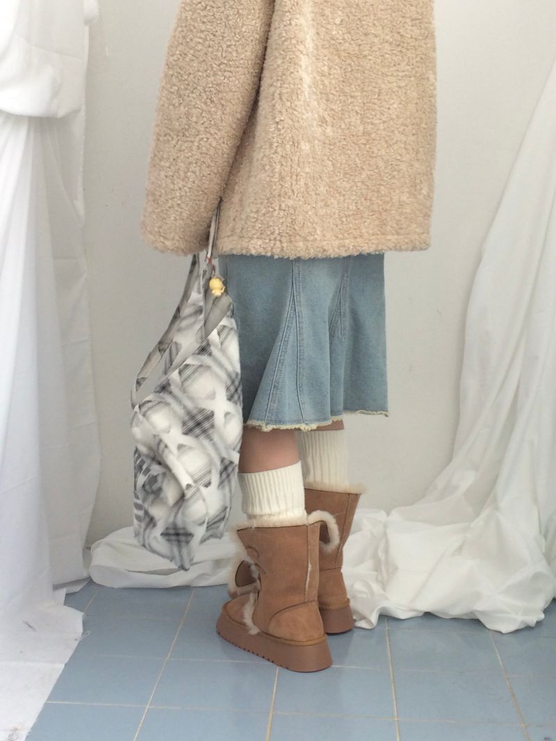 Suede Rabbit Fur Boots