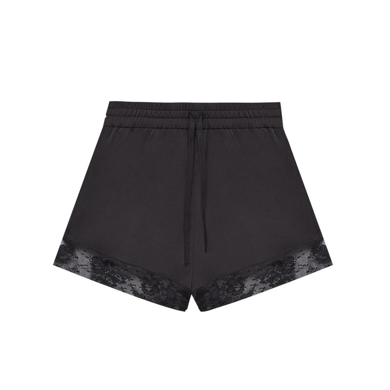 Lace-trim track shorts