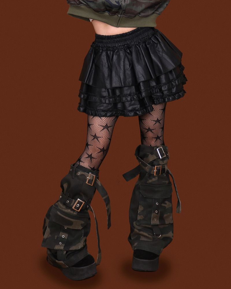 della leather kangkang skirt