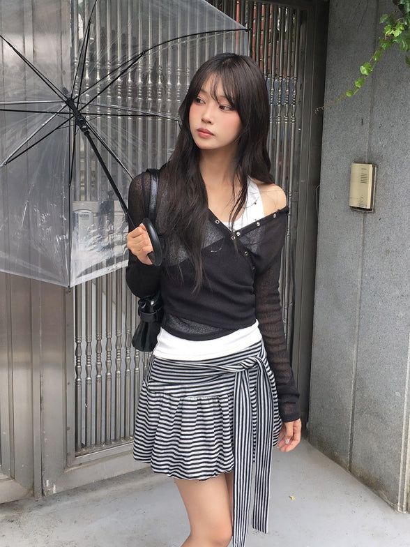 26SS★ [MADE] Pyoli Eyelet Halter Ribbed Sleeveless
