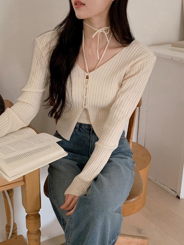 JN Halter Strap Knit Sleeveless (5color)