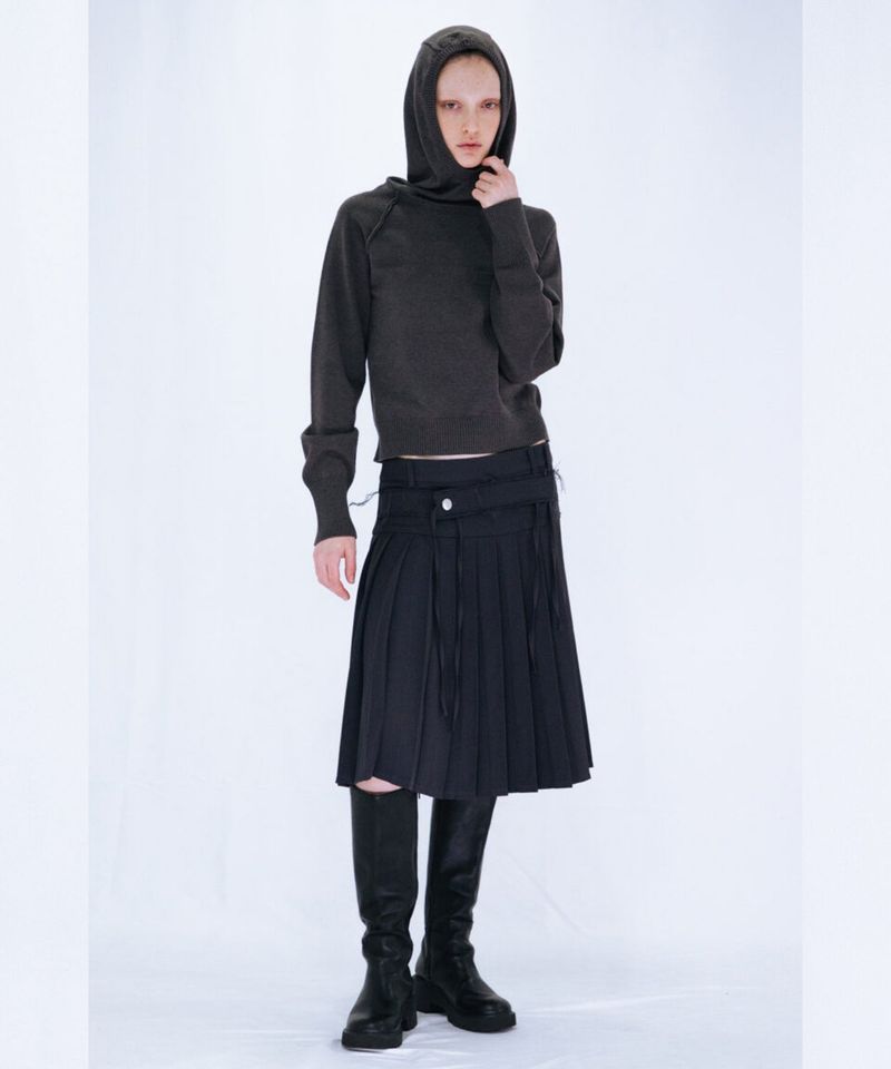 KNIT HOODIE TOP