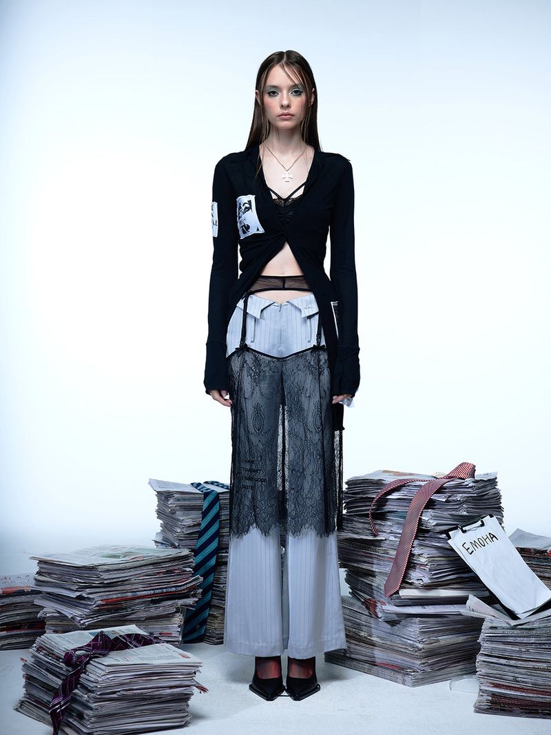 Emoha Movie patch elegant long shirt