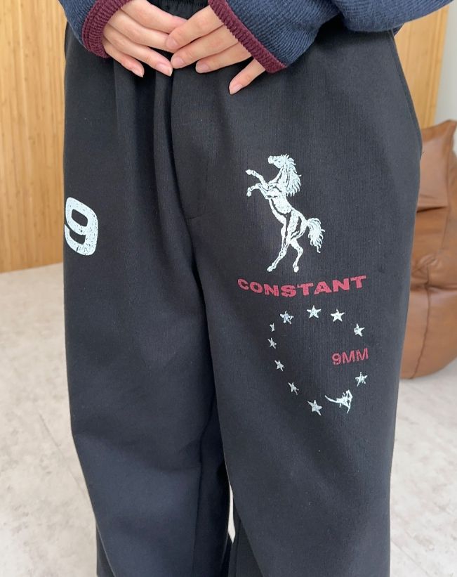 Ethan Horse Graphic Wide Pants