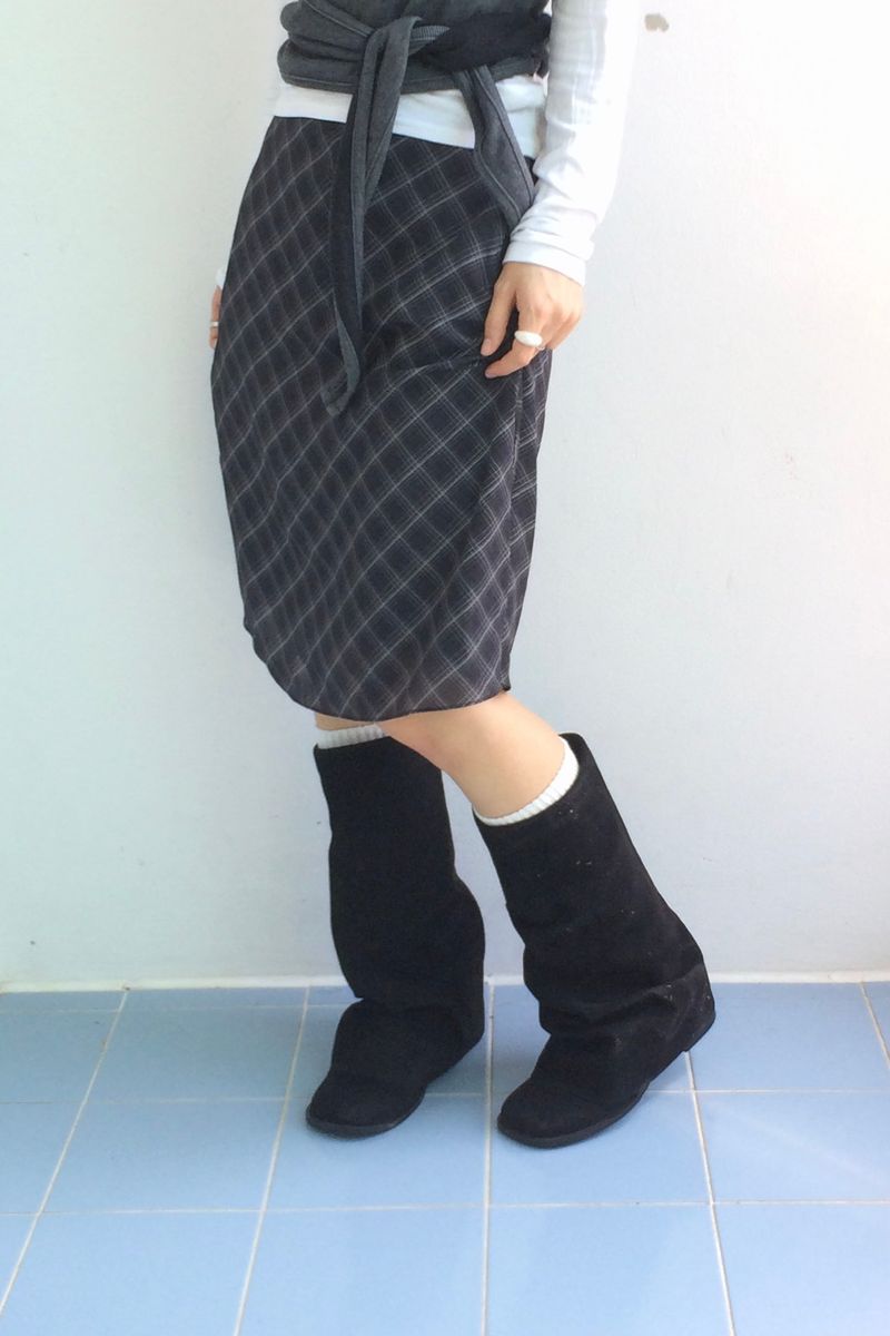 More cross checkered skirt