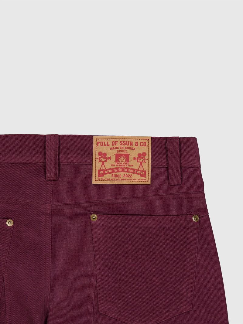 Curved Cargo Flare Pants (Wine)