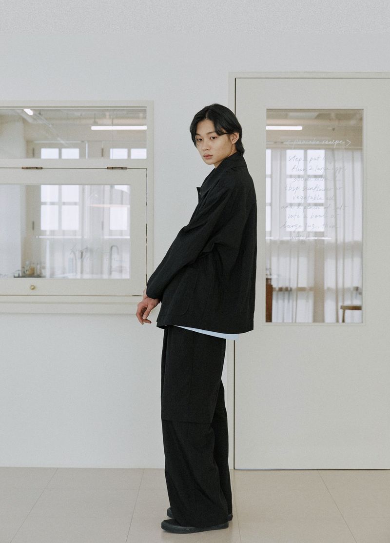 unisex folding pants black