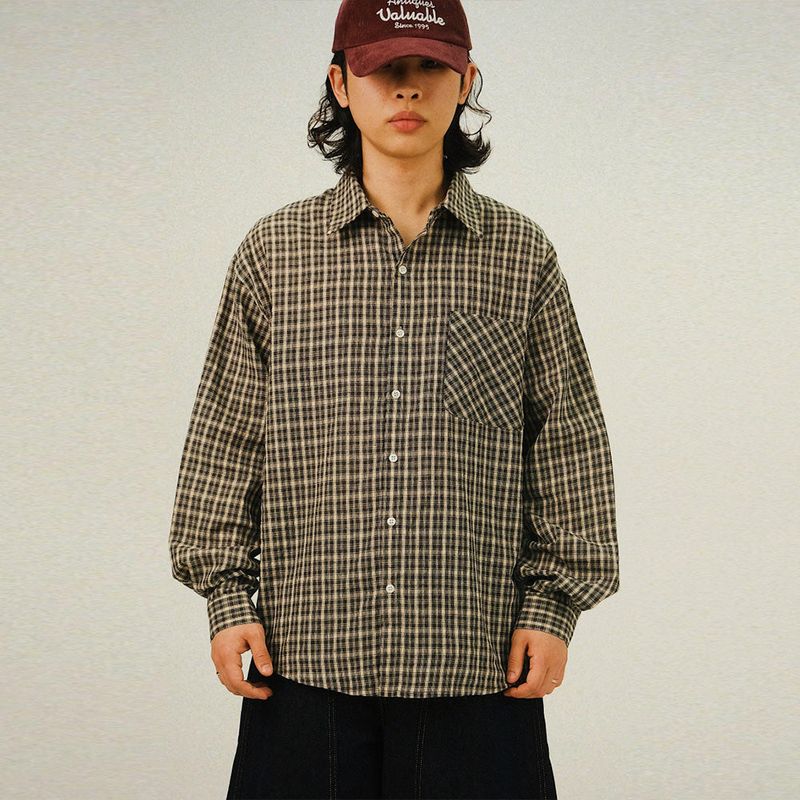 SEMIKAJI(セミカジ)の「GA Nerd Overfit Check Shirts(Tops)」