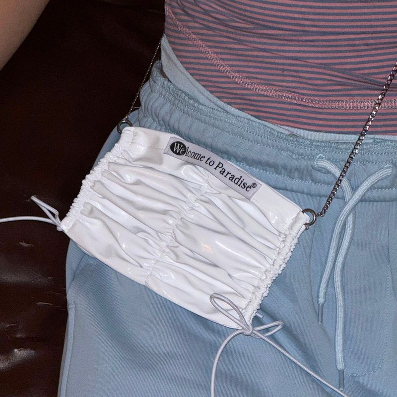 mimi bag (White) + silver chain 