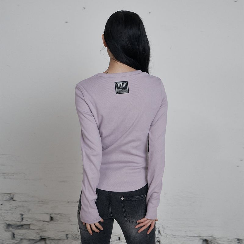 C 90S LINE BASIC LONG SLEEVE T-SHIRT_SMOKE PINK
