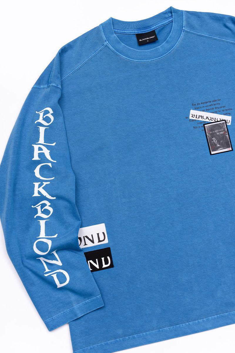 BBD Chaos Patch Pigment Long T-Shirt (Ocean Blue)