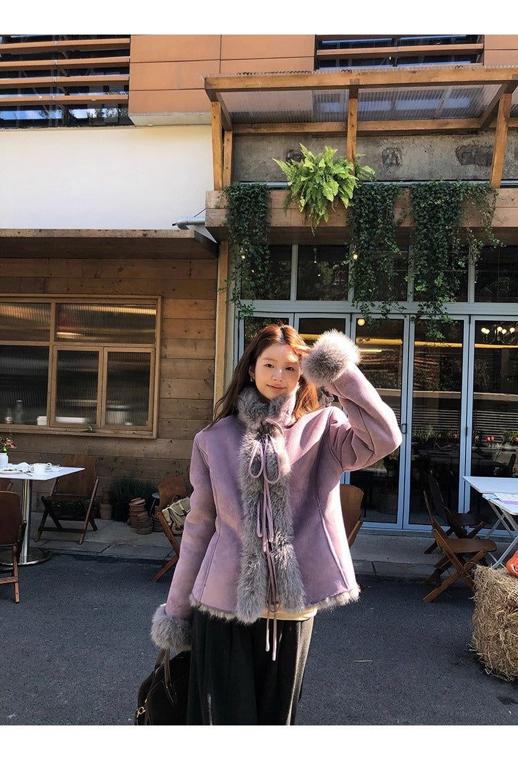 Lavender Mink Strap Mustang Jacket
