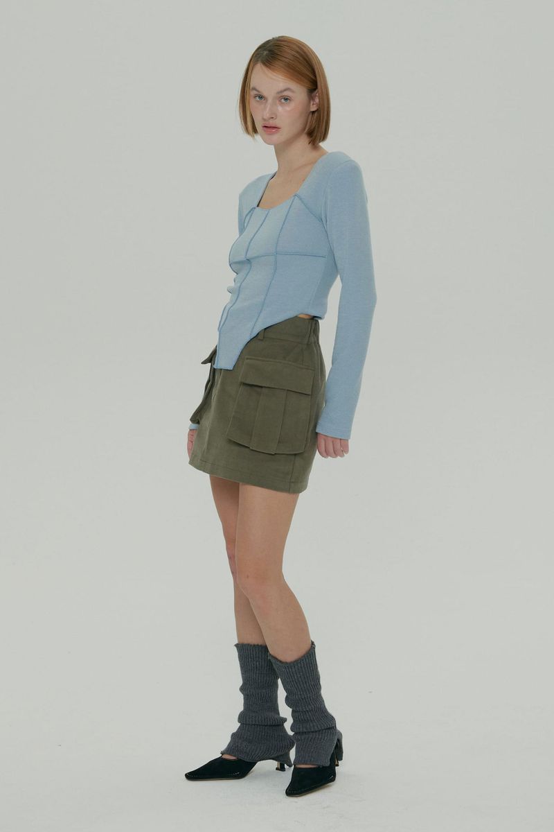CARGO MINI SKIRT / KHAKI
