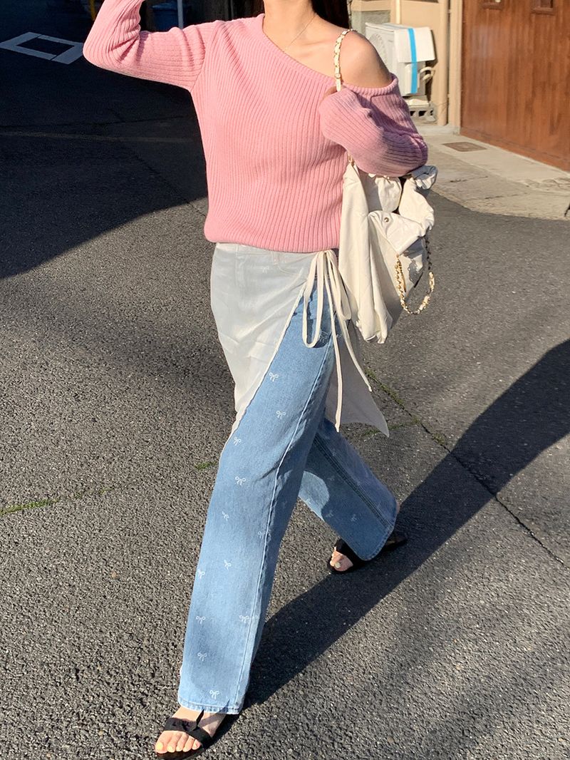 [MADE] STEN GOLZI UNBALANCED OFF-SHOULDER KNIT