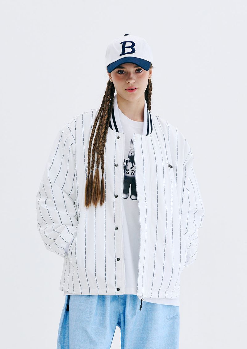 LOGO STRIPE VARSITY JACKET