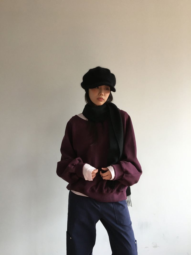 Mauve One-Shoulder Off Sweatshirt (2 Colors)