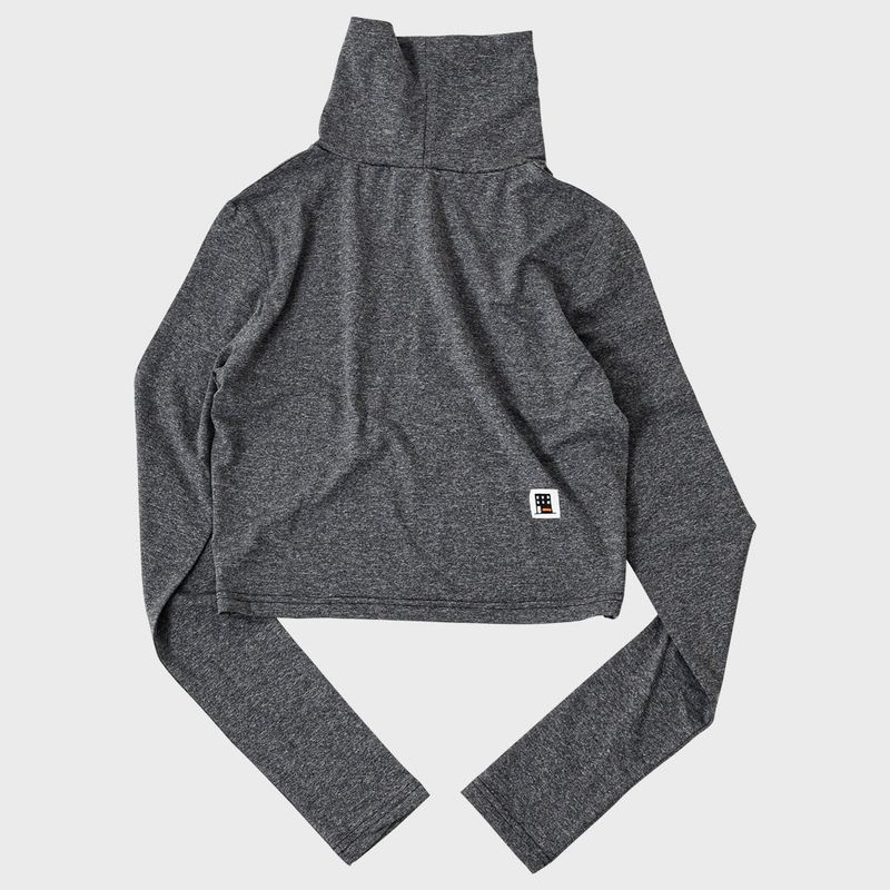 HEART BAND CROP POLONECK (GREY)