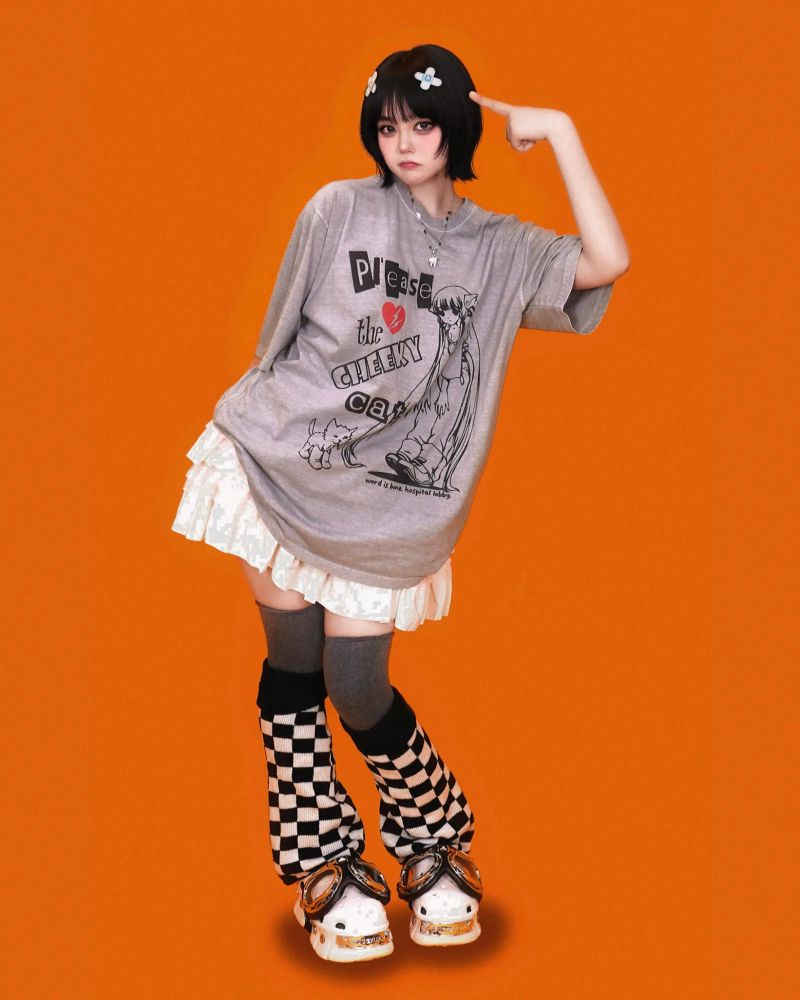 checker-board leg warmer