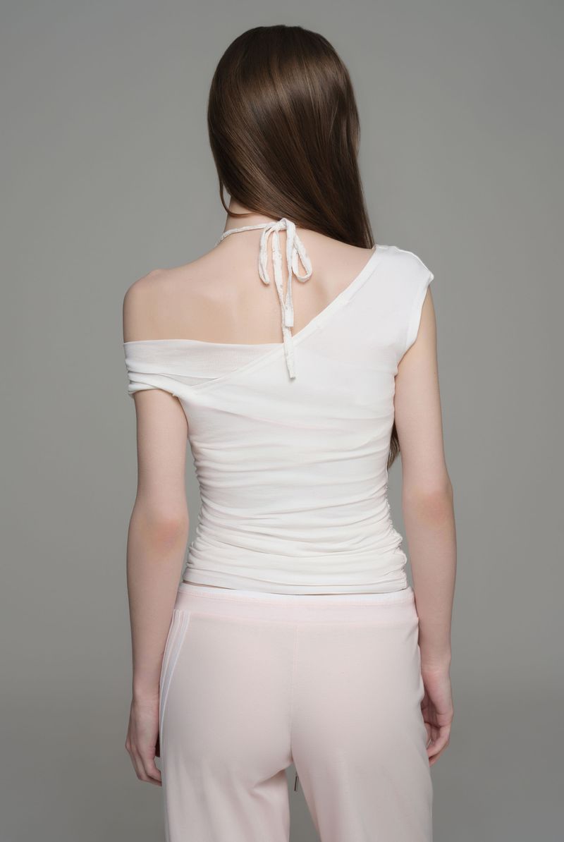 Soft blend layered top, White