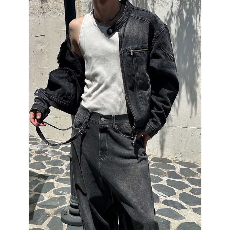 [PROMOTION] Domingo biker denim jacket (2color)
