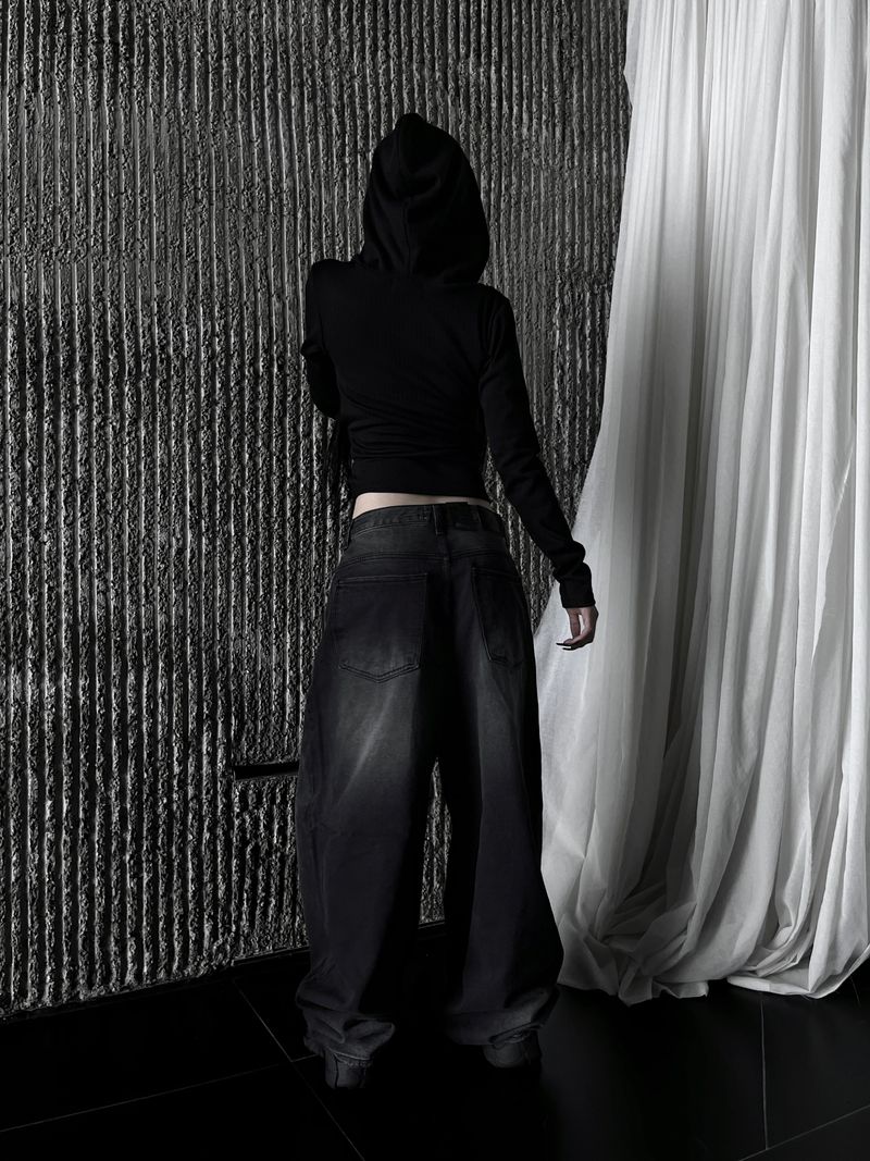 vintage circle fade wide denim
