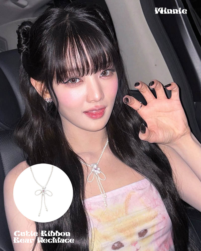[IDLE Minnie Pick] Cutie Ribbon Bear Necklace