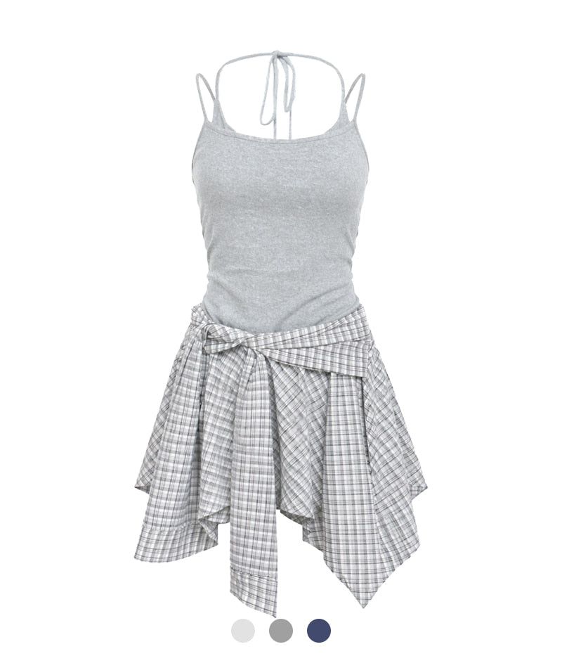 Cozy&Kitsch(コージーアンドキッチ)の「Aven Slim Sleeveless Check Wrap Dress(Dresses)」