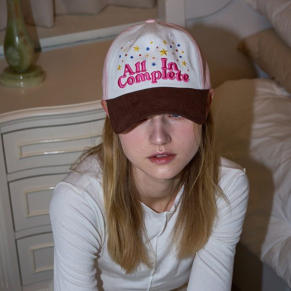 ALLINCOMPLETE（オールインコンプリート）の「Stella Retro Ball Cap (Brown & Cherry Blossom)（Hats）」