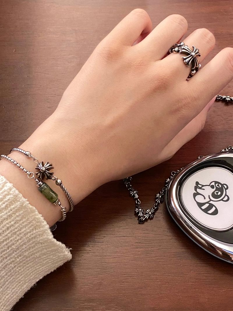 antique cross ball bracelet