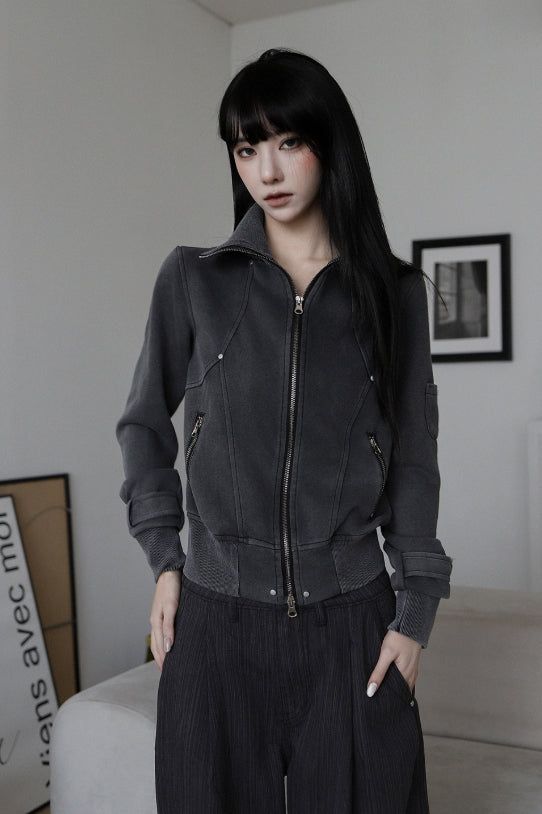 EEUN(イウン)の「Cats Line Hood Zip-up(Tops)」