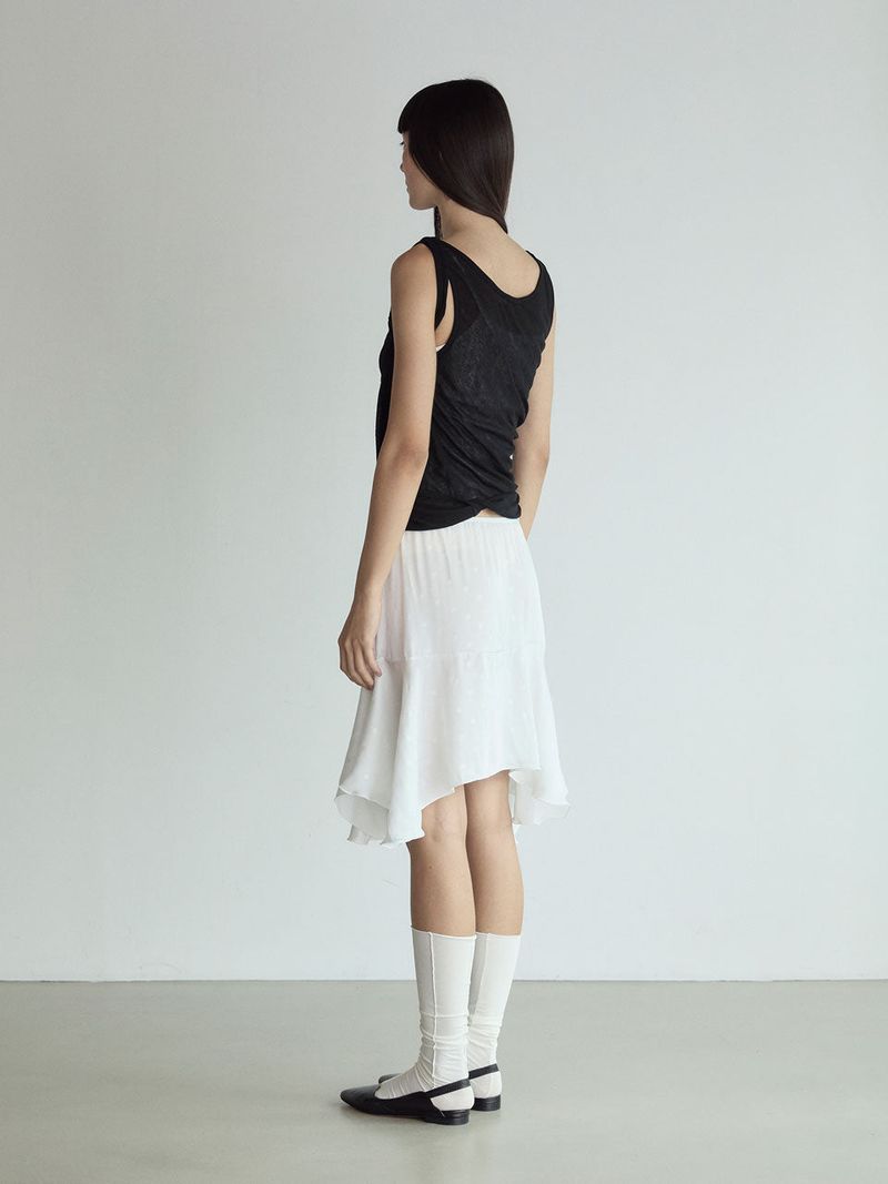 Polka Dot Skirt_White
