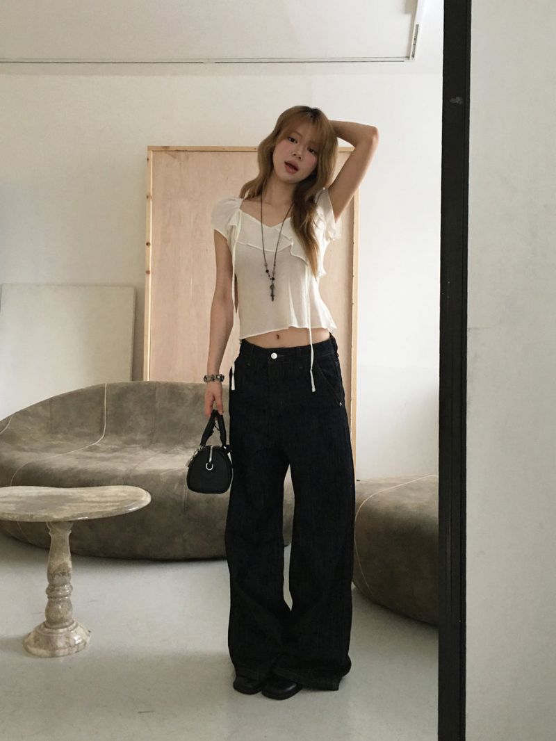 Drum non-fade wide denim