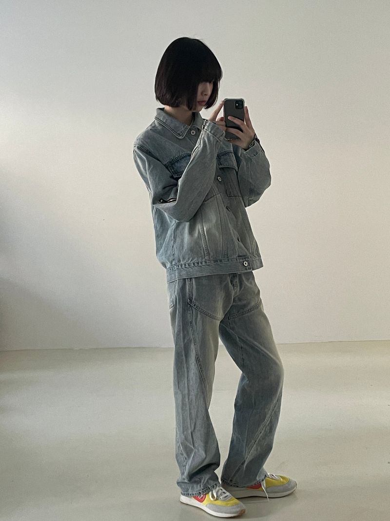Zipper denim jacket 