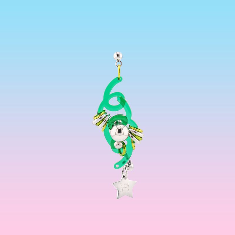 Miao Atelier（ミアオ アトリエ）の「ウィグリーピアス (LIME GREEN)（アクセサリー）」