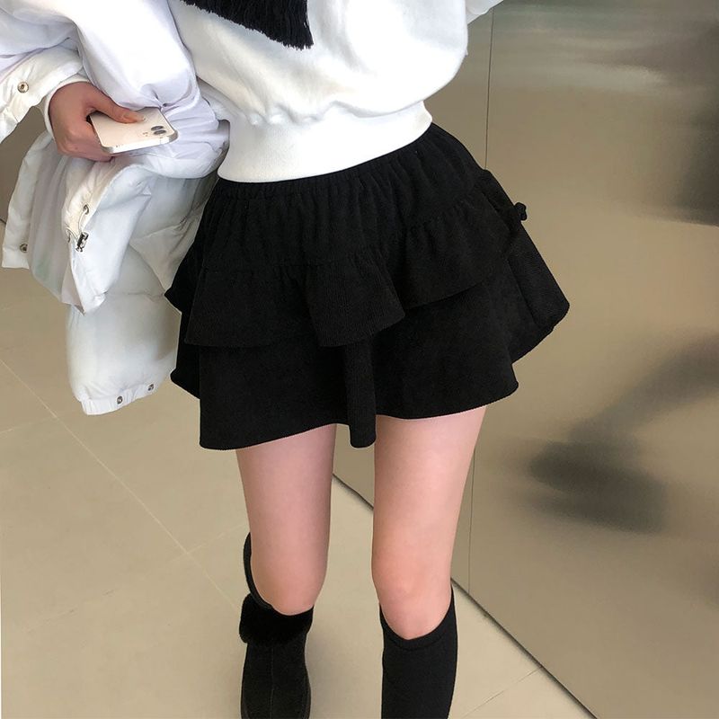 [3 colors/correcting body shape!] Winnie Golden Kang Can Underpants Mini Skirt