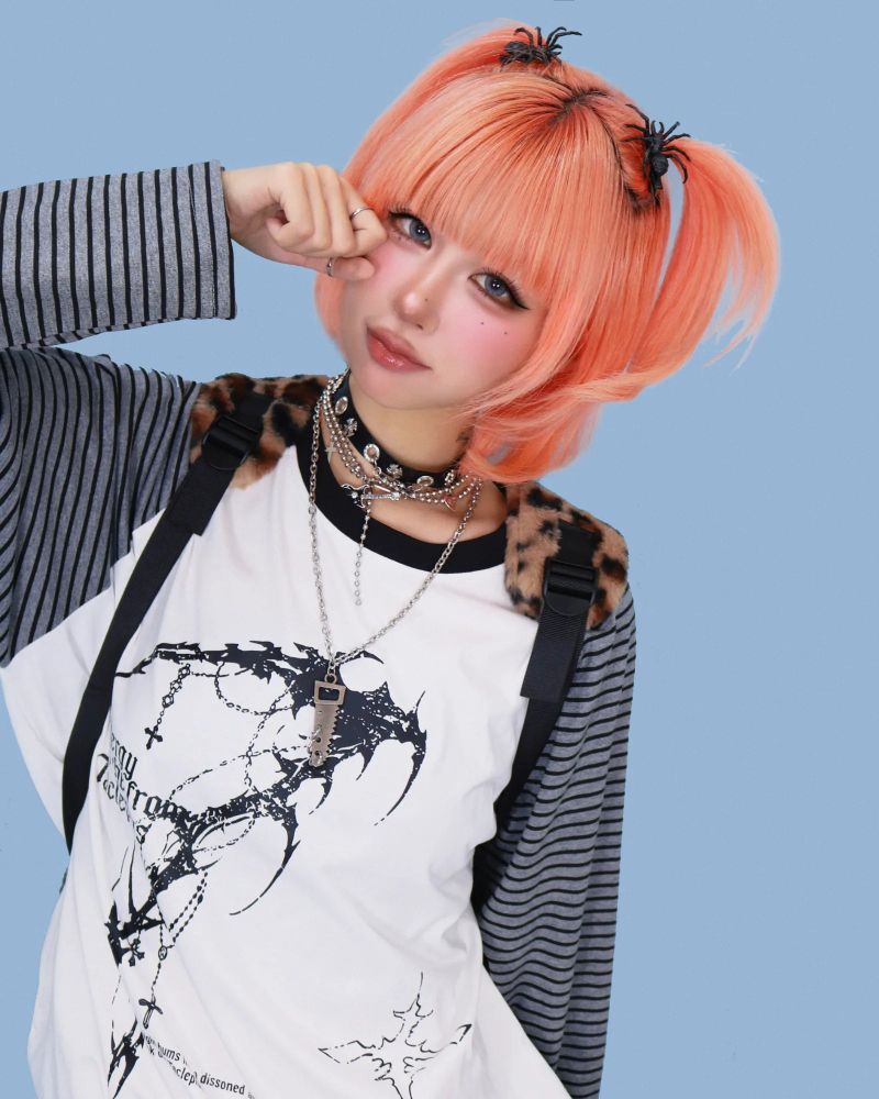 grunge striped box T