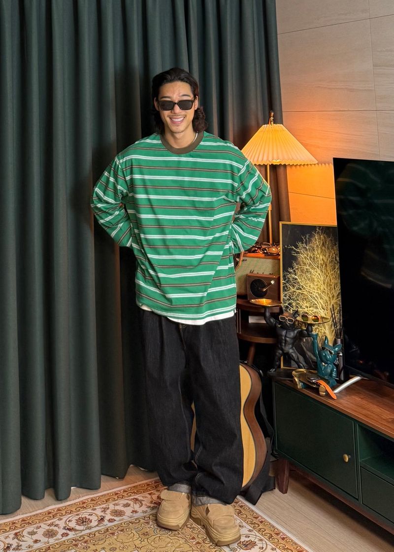 Striped Crown Long Sleeve 3COLOR