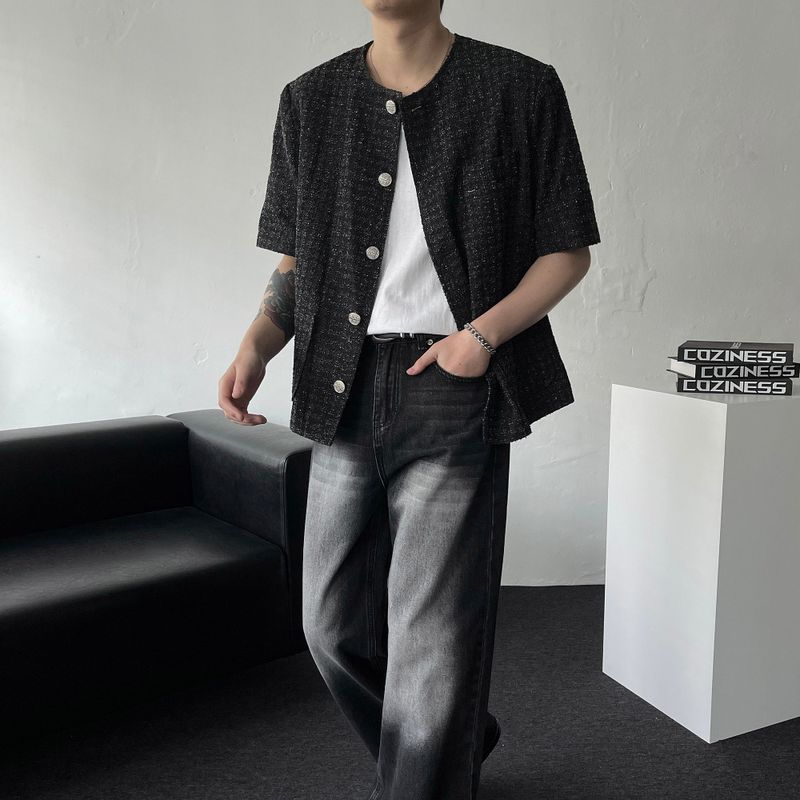 COZINESS（コジネス）の「CR Monique Denim Tweed Half Jacket (2 colors)（Jackets/Outerwear）」