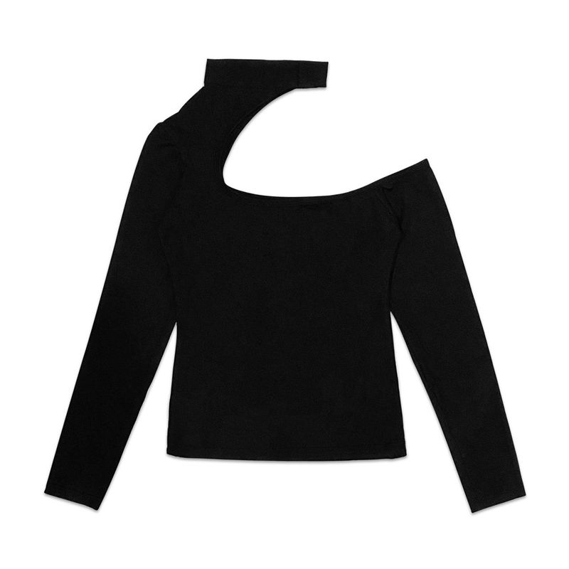 TZ ASYMMETRICAL NECK FITTED TEE