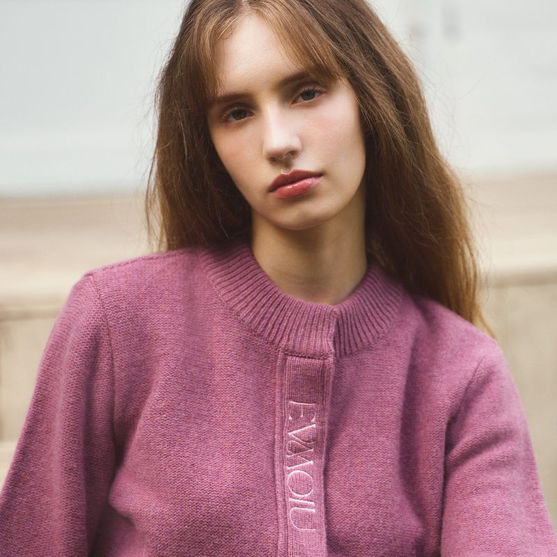 ALPACA SLIM CARDIGAN - FLOWER PURPLE