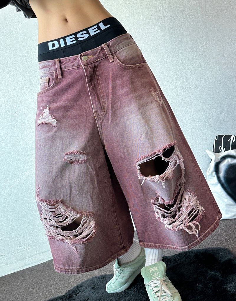 Britty Colored Washed Distressed Denim 3color