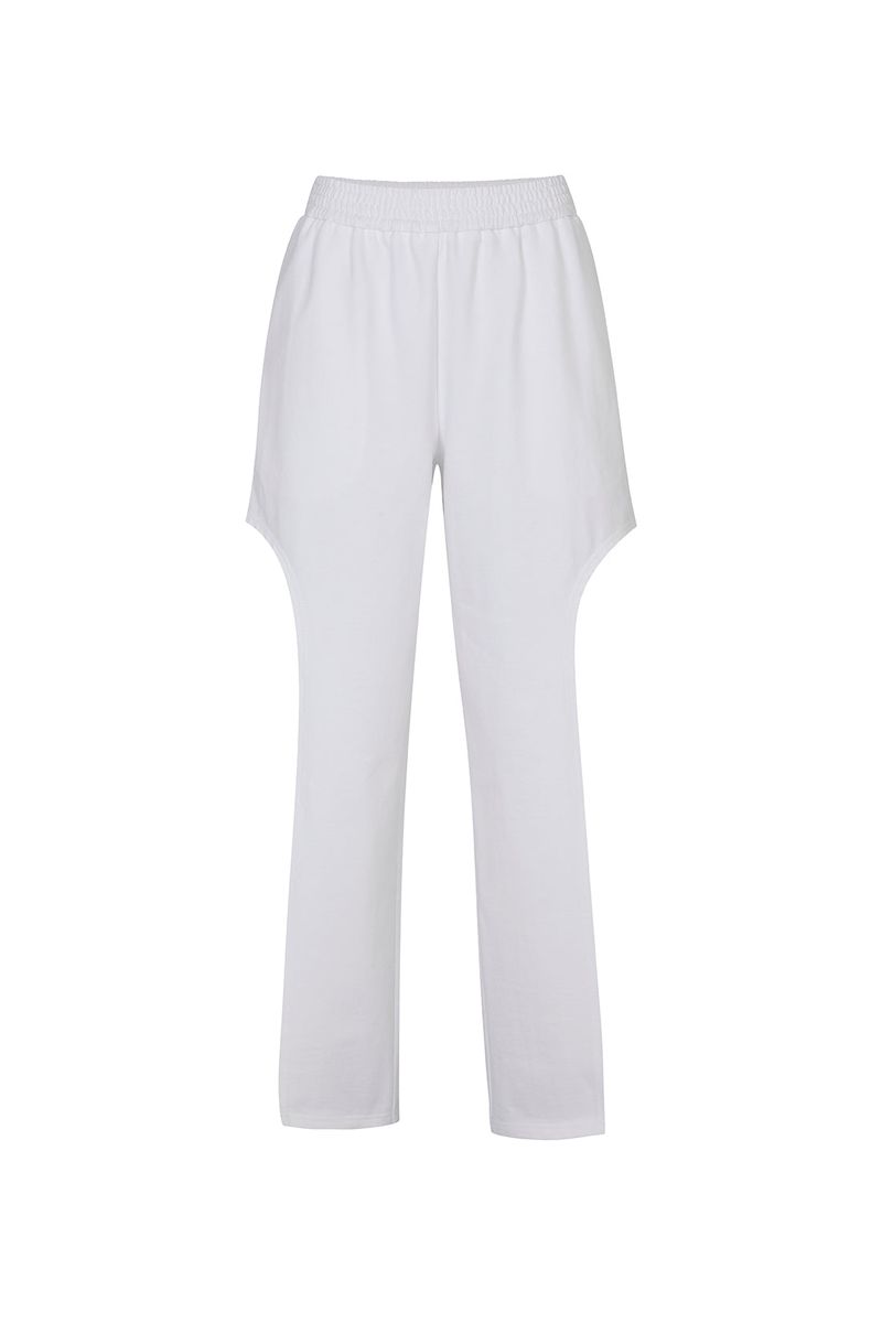 [MADE] BOTH SIDE CUT-OUT JERSEY PANTS WHITE